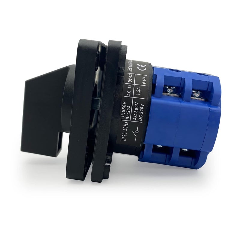 LEPEVNEY Changeover Switch Universal Rotary Cam Selector Latching Switches 2 Positions 8 Terminals LW26-20 C04/2 660V 20A Black Blue - Image 4